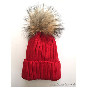 Classic PomPom Hat - Red